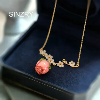 SINZRY vroče ročno izdelan nakit naravnih sladkovodnih biserov konzervirane cvet sweety obesek chokers ogrlice za ženske