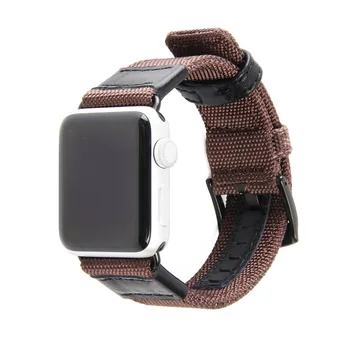Platno, Usnje, usnjeni Trak Za Apple Watch band 44 mm/40 mm iwatch 42mm/38 mm Wove Najlon zapestnica watchband apple gledati serije 4 3 5 jv 6
