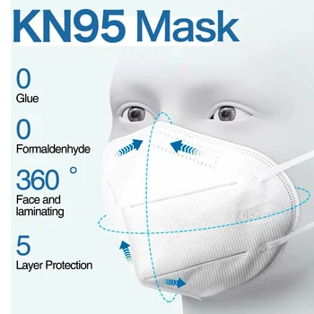 100 KOS kn95 masko Za odrasle usta maske za enkratno uporabo filtrov maske za dihanje maske za obraz une 0065 masko podobnim mascherine