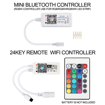 DC12V 5050 LED Trakovi, RGB RGBW RGBWW 60LEDs/m 5M z mini WiFi / Bluetooth Krmilnik in 3A napajalnik LED Trak set
