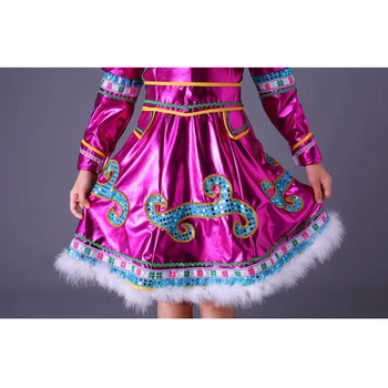 Z Headdress Otrok Mongolija Fazi Kitajski Folk dance Kostumi Dekleta, Kitajski Ples, Oblačila za Otroke, Tradicionalni Ples nositi Obleko