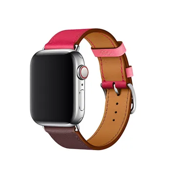 Pravega Usnja Trak za Apple Gledati Serije 5 4 3 2 1 44 MM 40 MM Dvojno Tour Watch Band Zamenjava za iWatch Zapestje