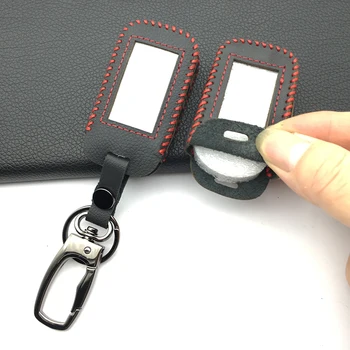 Usnjena torbica Tipko Kritje Za Starline E90 E63 E91 E61 E95 E66 E60 LCD dvosmerni Avtomobilski Alarm Daljinski Primeru Keychain Oddajnik