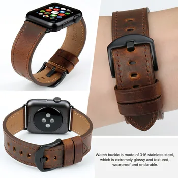 MAIKES Watch Pribor Pravega Usnja Za Apple Watch Band 44 mm 40 mm & Apple jermenčki 42mm 38 mm Serija 4 3 2 1 Watch Trak
