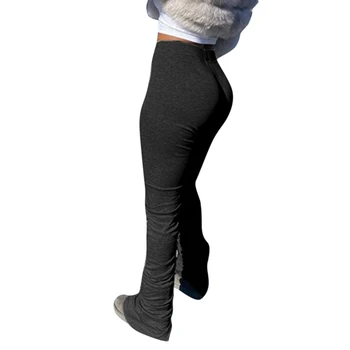 Zložene dokolenke tekačem, ki so zložene Sweatpants Ženske ruched hlače legging tek femme zložene hlače ženske znoj hlače hlače