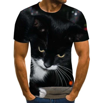Najnovejši Maček 3D Natisnjeni T-shirt Priložnostne Kratek Rokav O-Vratu Moda Tiskane 3D majica s kratkimi rokavi Moški/Ženske Tees Visoke Kakovosti tshirt Hombre