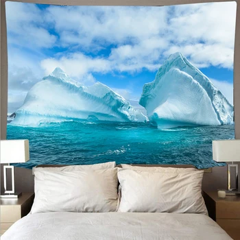Spektakularen ledenik sneg gorska pokrajina tapiserija poliester psihedelični steni visi hipi spalnica dekoracijo tapiserija