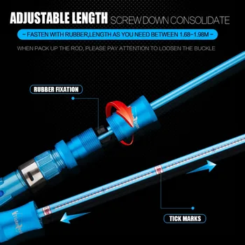 2017 1.68 m 1,8 m 1.98 m nastavljiv UL predenje ribiško palico teleskopsko ultralahkih kolesce iz ogljikovih vlaken ribiško palico 0.8-6 g 1-6 lb