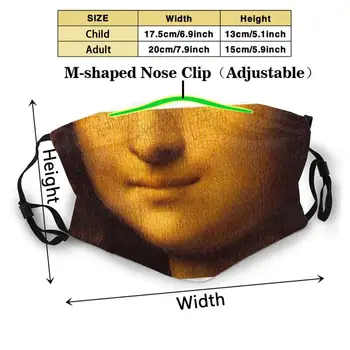 Da Vinci Modni Tisk Večkratno Uporabo Smešno Pm2.5 Filter Usta Masko Leonardo Da Vinci Leonardo Da Vinci Mona Lisa Mona Lisa