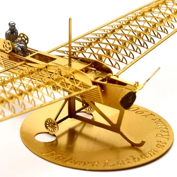 1/160 Antoinette IV 1909 Obsega Medenina Jedkano Model Komplet Letenja 3D DIY Kovinski Puzzle Mini Igrača Odraslih Hobi Preplete Znanost