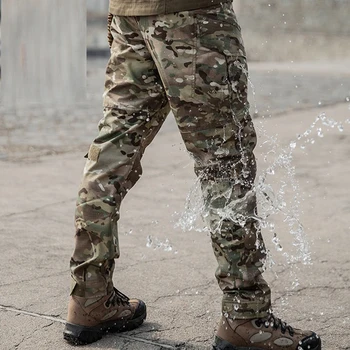 Taktično Vojaško Maskirno Tovora Hlače Moški Rip-Stop Anti-mucke Vojske Boj proti Hlače Dihanje Hlače brizganjem vode, ki so dokaz