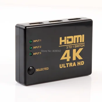 4K*2K 1080P HDMI Video Audio Signal Splitter 3 Input 1 Izhodno Stikalo Ovitkov Za DVD/PS4/HDTV