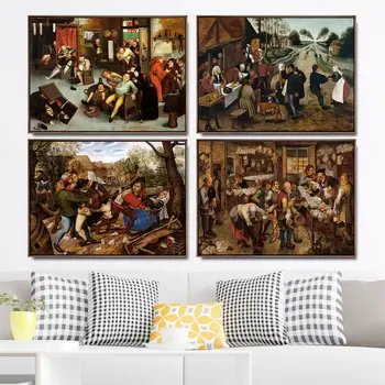Doma Dekoracijo Umetnosti Stenske Slike Amo Dnevno Sobo, Poster Tiskanje Platna Slike Netherlandish Pieter Brueghel Starejši 5