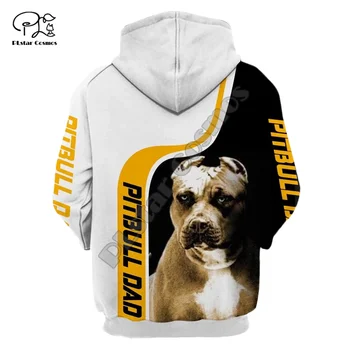 Unisex Mens Pitbull oče Pes 3d tiskanja hoodies zadrgo jeseni long sleeve zgornji del Trenirke ženske puloverju trenirko kapuco pomlad outwear