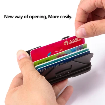 NewBring Več Funkcijo Kovinski Imetnik Kreditne Kartice Black Žep Polje vizitke ID Denarnica Z RFID Anti-tat Denarnice Moški