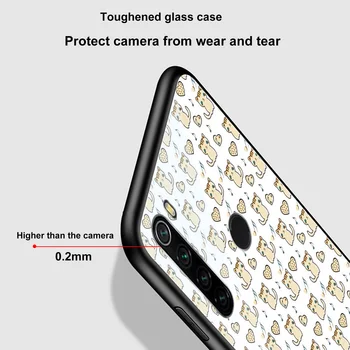 Srčkan Smešno Mačka Primeru Telefon za Xiaomi Redmi Opomba 9 8 7 7A 8A 8T 6 Pro Mi Opomba 10 9 9T 10T 8 Pro SEBI F1 Poco X3 Stekla Primerih Pokrov