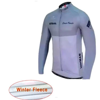 Strava 2019 kolesarski dres pro team zimsko termalno runo Dolg Rokav Nastavite Maillot Ropa Ciclismo Hombre invierno Kolo oblačila