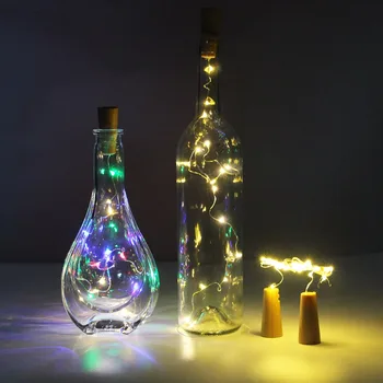 3/6pcs lučke LED za baterijo bakrene žice Zvezdnato Niz Luči Pravljice steklenico vina plute led pravljice luči, božični luči garland stranka dekor