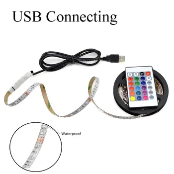 USB LED Trakovi, žarnice 5050 barva RGB 5V IP65 vodotesen svetlobni s 30 svetlobe USB vmesnik za 5 metrov