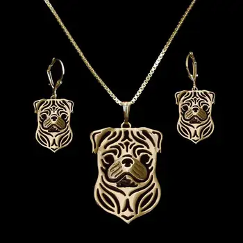 Ženske Kovinski Pes Oblikovan Nakit Set Ženskih Zlitine Pug Dog Nakit Set