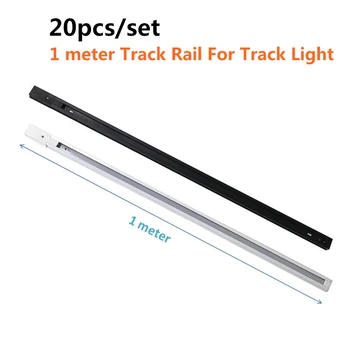 20pcs/sklop 1m LED skladbo light rail aluminija skladbo razsvetljave držalo železniškega Univerzalno tirnice železniški progi 2 žice enofazni različica