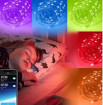 LED Niz Luči, Svetlobe, Bluetooth App Nadzor Božič Pravljica Luči Garland Niz Luči za na Prostem Počitnice Razsvetljavo Dropship