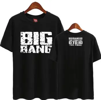 Kpop bigbang 10 let koncert končno tiskanje o neck majica s kratkimi rokavi vip poletje kratek rokav t-shirt g-dragon tee