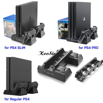PS4/Slim/Pro Navpično Stojalo Hladilni Ventilator Hladilnika Dual Controller Polnilnik za Polnjenje Dock Postajo Play Station PS 4 Igre Pribor