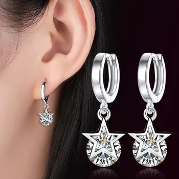 NEHZY 925 sterling silver nova ženska nakit modni uhani visoke kakovosti poldragi kamen retro pentagram uhan