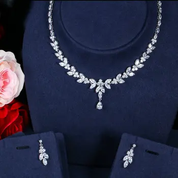 SINZRY elegantne poročne nakit set Kubičnih Cirkonij bleščečo obleko ogrlica nakit set za ženske lady kostum nakit