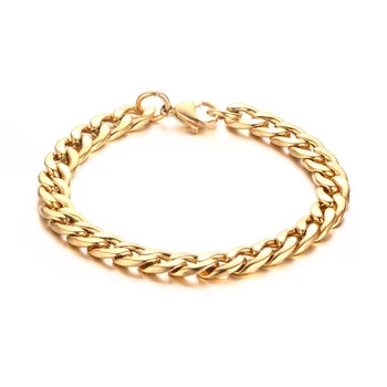 Klasična Zlata Barva veriga čar bangle kirurškega nerjavečega jekla, moške nakit zapestnica