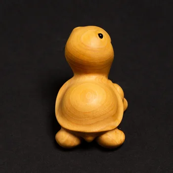 4.5 cm Srečen Želva Mini Lesa kiparstvo Obrti Feng Shui Kitajski Masivnega Lesa Čaj Pet Okraski Mini Doma Dekoracijo
