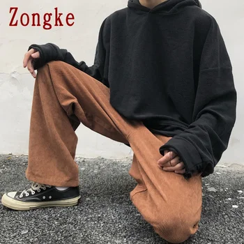 Zongke 2021 Velvet Priložnostne Vrečasta Hlače Moški Oblačila Joggers korejski Ulične Delo Hlače Hip Hop Trenirko M-2XL