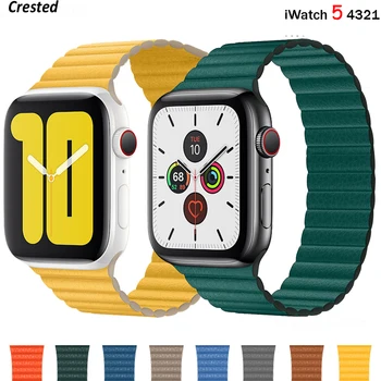 Usnje zanke traku Za Apple watch serie 6 5 4 3 se Magnetni pas manšeta zapestnica iWatch 42mm 38 mm Apple watch Trak 40 mm 44 mm