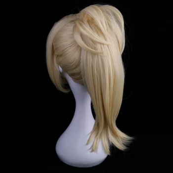 35 cm Sintetičnih Kratka Blond Lasuljo, Cosplay Kostum Igre POTEK Overwatch Usmiljenja Cosplay Lasulje Z En Čip Čop