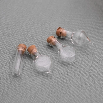 5pieces dobre kakovosti steklenici z pluto z oči kavljem čare steklena tehtnica obesek nakit ugotovitve