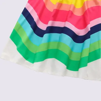 2020 Dekleta Šifon Princesa Obleko Poletje Malčka Otroci Trak Rainbow Party Priložnostne Sundress Otrok Vestido Oblačila za Dekleta