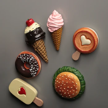 Simulacija Stožec Sladoled Kolobarni Hrane Hladilnik Nalepke Ustvarjalni Igri 3D Hladilnik Magnet Nalepke Risanka Doma Dekoracijo