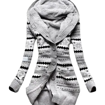 Jakna ženske Zimski plašč ženska 2020 runo žamet debele hooded plesti toplo slim coats dolge obleke vestidos LBD1902