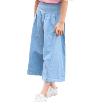Poletje bombaž dekleta ohlapne hlače preprost širok noge hlače starost za 6-16 let najstnice pomlad big dekleta gleženj-dolžina hlače