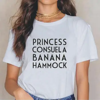Princesa Consuela Banana viseči mreži, majica s kratkimi rokavi Ženske Vrhovi Prijatelji Tv Show Eno Tee Shirt Femme Izrekov Ženske Tshirt Camiseta Mujer