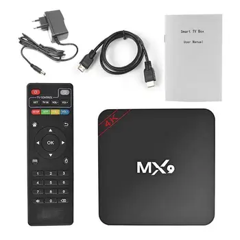 Android Smart TV Box 4K Media Player MX9 Smart TV Konzolo z EU/ZDA/velika britanija/AU Plug