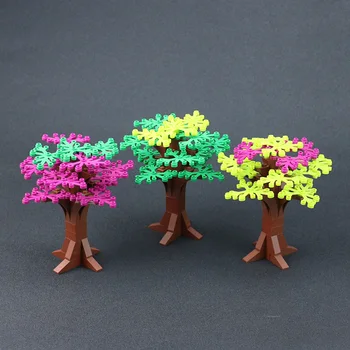 Mesto MOC Blok Opeke Cvetje Bush Dreves, Listje, Veje Združljiv Legoe Opeke Dejanje Slika gradniki Igrače za Otroke Darila