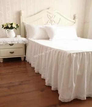 Luksuzni bombaž Bedspread korejski plemenito romantična bela postelja širjenje king size Udobno poroko čipke HM09B