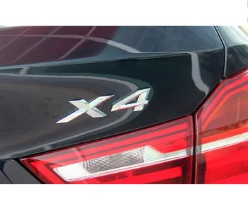 Chrome ABS Število Črk Besede Prtljažniku Avtomobila Značko Emblem Pismo Nalepko Nalepko za BMW X4