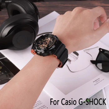 Silikonske Gume Watch Band Traku, Primerni Za Casio G-Shock GA100 GA110 Zamenjava Dveh barvnih Nepremočljiva Watchbands Dodatki