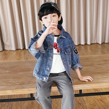 Fantje Suknjič Pomlad Poletje Otroci Plašč Kavbojke znižuj Ovratnik Vrhovi za Najstniške korejski Moda Otroke Oblačila 2020 Novo 2-12Years