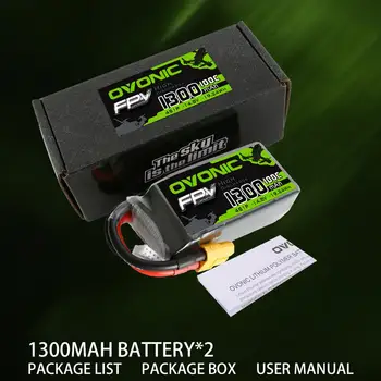 Ovonic Lipo Baterije 1300mAh 4S 100C 14.8 V Softcase Paket z XT60 Plug za RC FPV Avto, Tovornjak Heli Letala UAV Brnenje Dirke