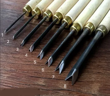 NOVO 1.5-8 mm V Tip Lesnoobdelovalnih Dleta Obrezovanje trikotnik nož Ročno Lesa Carvinga Noži