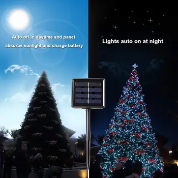 LED Vodoodporni Sončne Niz Luči na Prostem Baterije Multi Color Niz Bakrene Žice Lučka Vzdušje Razsvetljava za Božični Zabavi